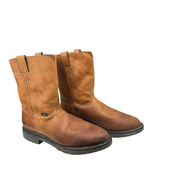 Justin Conductor Aged Bark Real Leather Rubber Sole Round Toe Work Boots main image 6